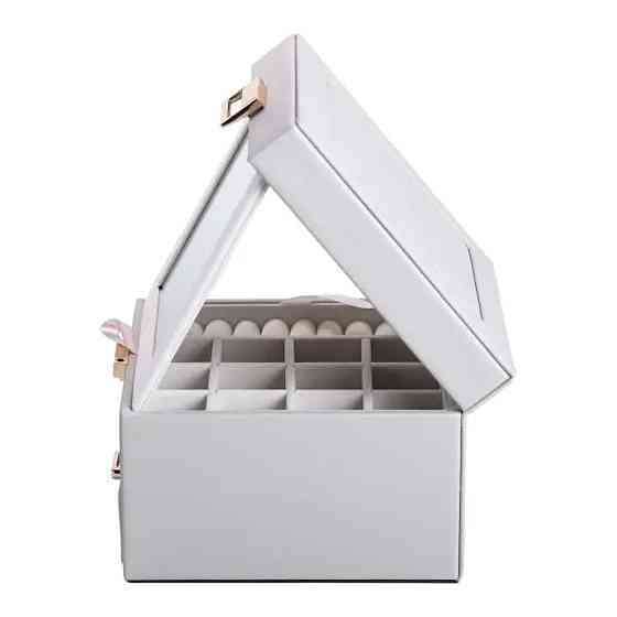 Скринька для прикрас з еко шкіри 2 яруси органайзер для ювелірних виробів HP-5-2G Коломия