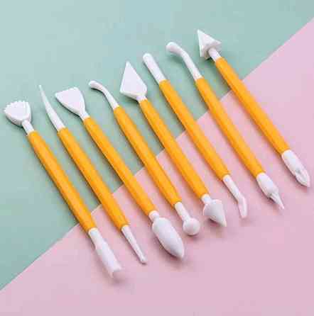 Ножі для мастики 8 штук 15 см помаранчево-білий Київ