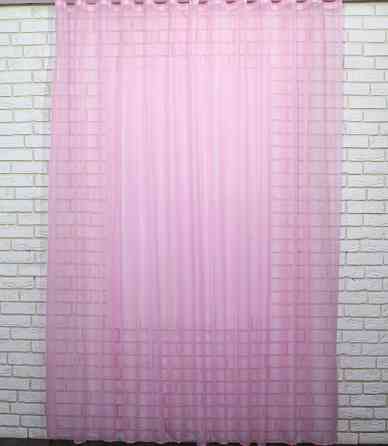 Тюль шифонова однотонна колір рожевий Київ