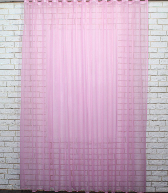Тюль шифонова однотонна колір рожевий Київ - фото 2
