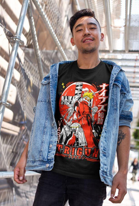 Футболка для хлопчика з аніме принтом Трігун Васх Стампеде Моон оверсайз (зріст від 165 до 180) Чорний AnimeJ0956m Дніпро - фото 2