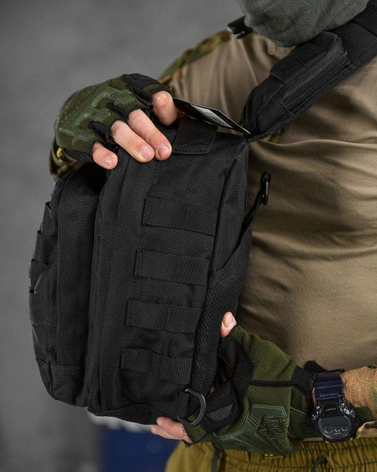 Сумка через плечо тактическая SILVER KNIGHT black РГ5516 Одесса - изображение 5