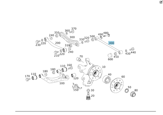 Mercedes-Benz  A1663500053 Тяга сходження задня ML W164 R-class short W251 ML/GLE W166 GLE Coupe C292 GL X164 GL/GLS X166 R-class long V251 Одеса