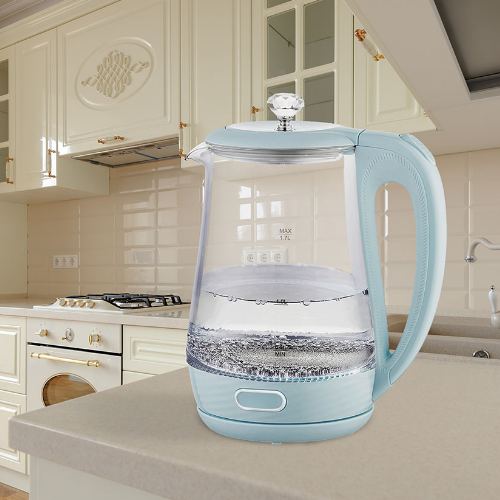 Електрочайник 1,7л 1850-2200W скло (диск) блакитний MR-052-BLUE Maestro Житомир