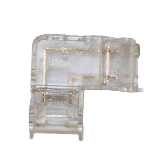 Коннектор L-образный 8 мм лента-лента IP65, прозрачный Днепр