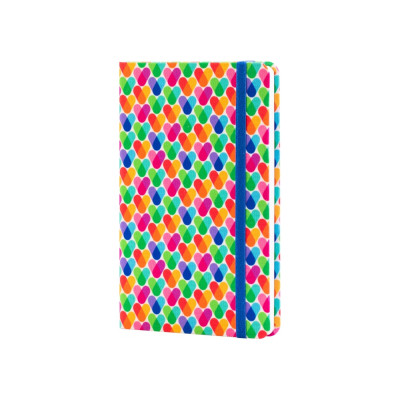 Книга записная Optima А5 Rainbow, твердая обложка текстиль, резинка, блок клетка (O27190-05) Винница - изображение 1