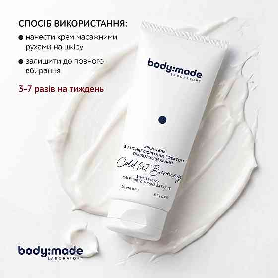 Крем-гель с антицеллюлитным эффектом охлаждающий BodyMade 200 мл Киев