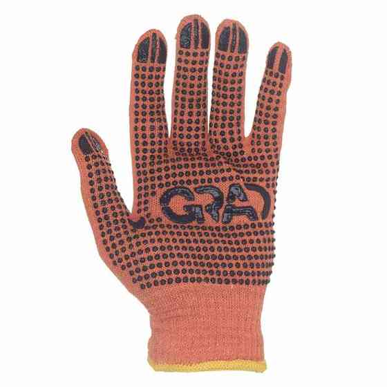 Трикотажные перчатки с ПВХ точкой р10 Лайт (оранжевые) КРАТНО 12 парам GRAD (9442775) Ровно
