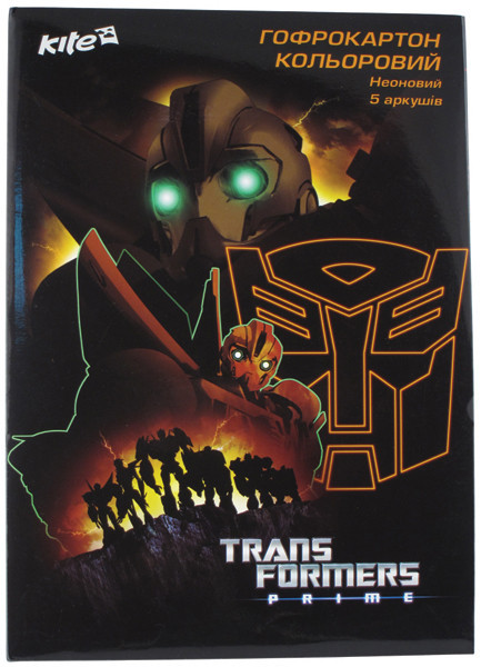 Картон кольоровий "Kite" "Transformers" А4 TF13-257K неон гофро 5арк 5кол, шт Київ - фото 1