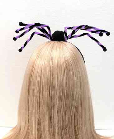 Обруч декор Павучок на Хелловін чорний Київ