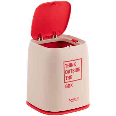 Кошик для паперів Axent Настільний контейнер для сміття, прямокутний, персиковий (2133-42-A) Вінниця