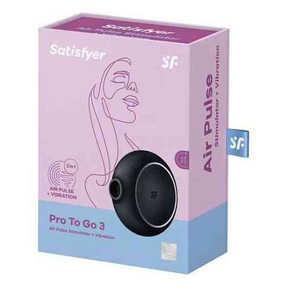 Вакуумный стимулятор с вибрацией Satisfyer Pro To Go 3 Black Sex Aura Киев