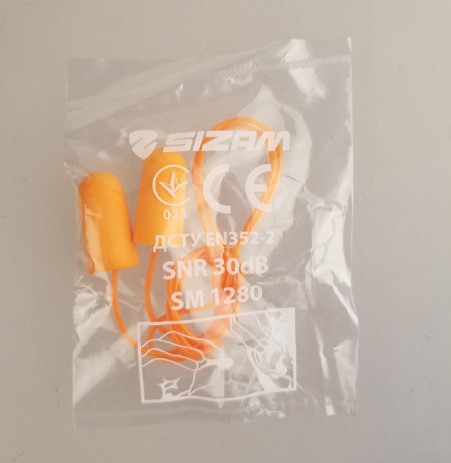 Sizam беруші протишумові одноразові зі шнурком 200 пар SNR 30 dB / SM 1280 арт. 35021 Рівне - фото 2