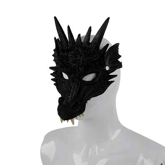 Черная маска дракона RESTEQ из полиуретановой пены, универсальная маска Dragon для взрослых и детей Киев
