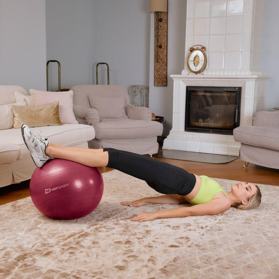Фитбол Hop-Sport 45см HS-R045YB сливовый + насос Киев - изображение 3