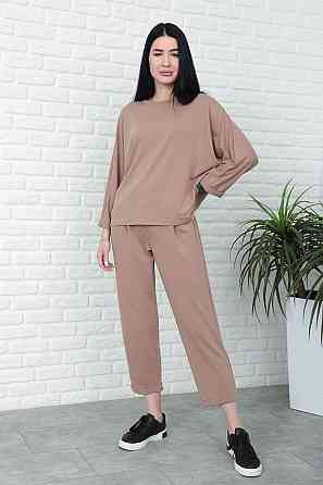 Прогулянковий костюм вільного крою "Lamark" оптом | Розпродаж моделі Капучіно, 42-44 Київ