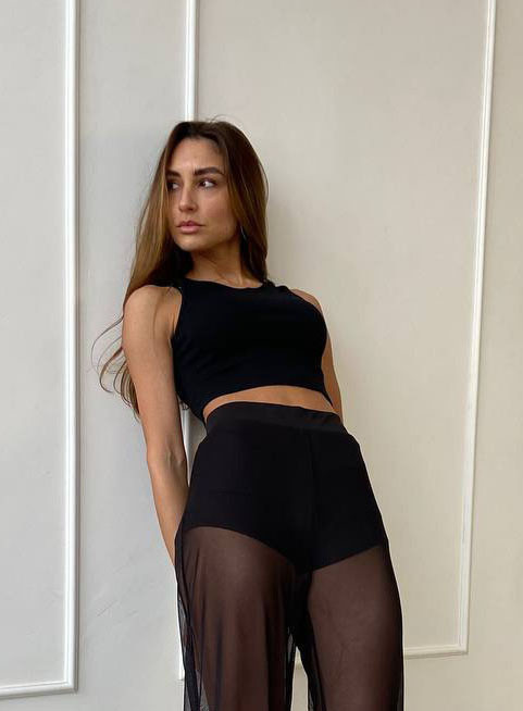 Жіночий топ +лонгслів у сіточку Чорний 44/46 Харків - фото 4