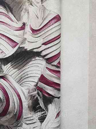 Шпалери вінілові на флізеліні гарячого тиснення DU&KA 1.06х10 вензель основа під штукатурку сірі коричневі Київ