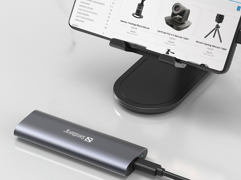Зовнішня кишеня для SSD M.2, (NVMe) M-Key USB Type-C 3.2 сіра Sandberg Винница - изображение 6