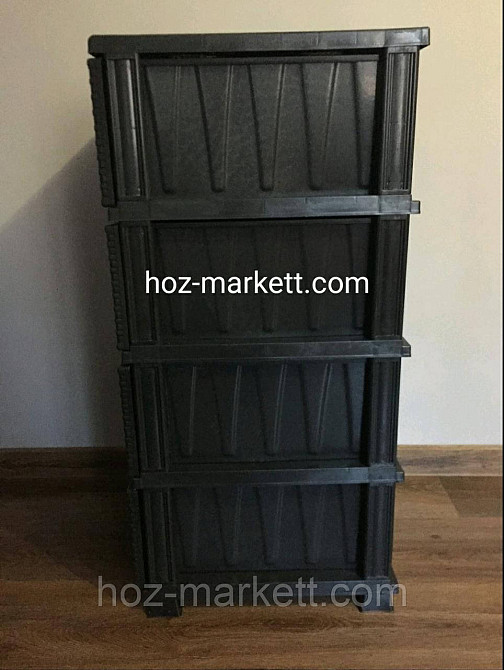 Комод пластиковий на 4 ящики Кава чорно-біла Туреччина Харків - фото 4