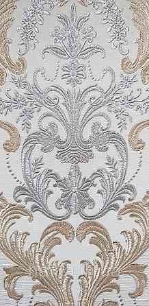 Шпалери вінілові на флізеліні AdaWall Signature1.06х10 вензелю завитки структурне золото срібло на пісочному Київ