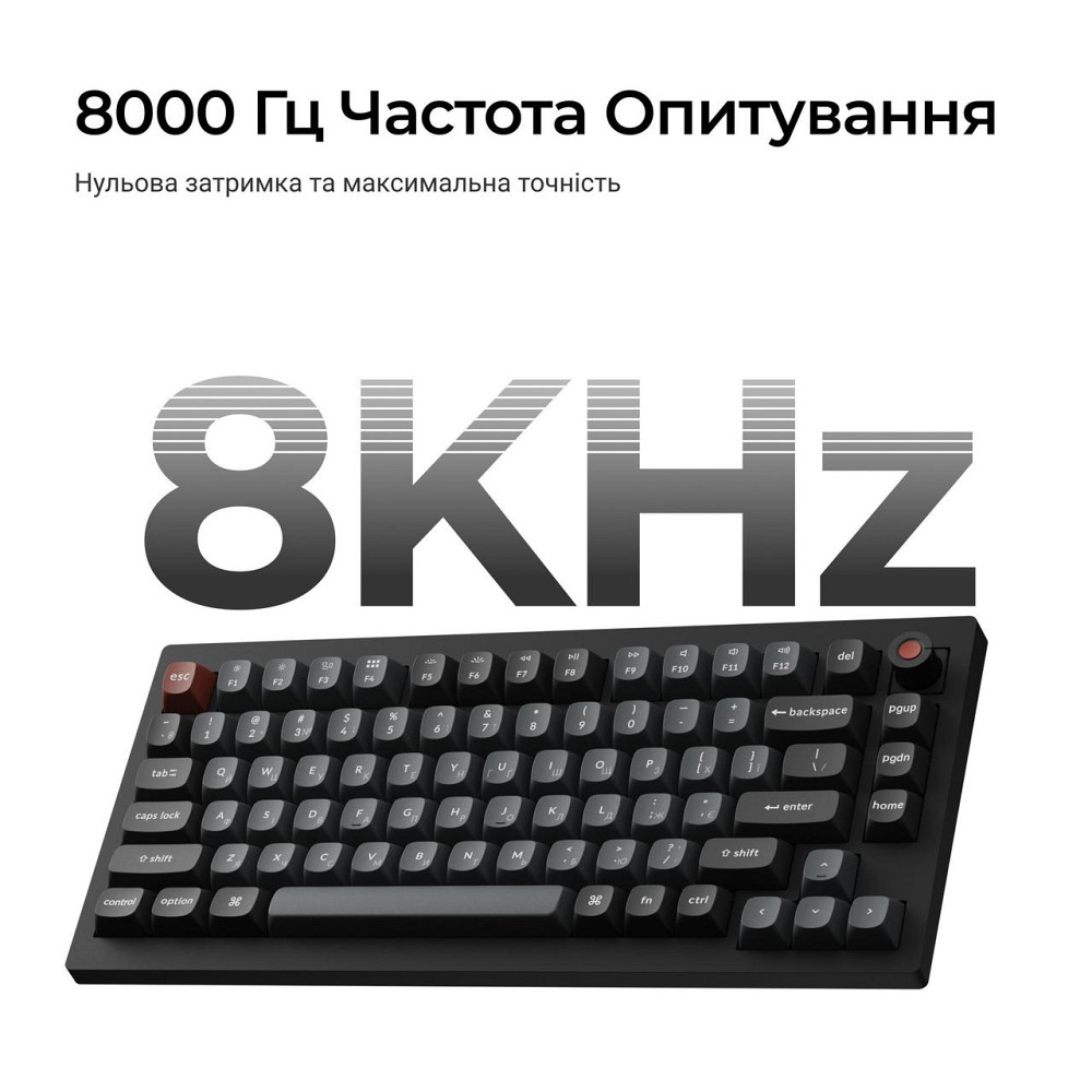 Клавіатура Keychron V1 8K Keychron Super Red Switch Black RGB (V1W-D1-UA) ( 21752 ) Харьков - изображение 5