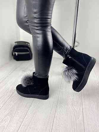 ITTS Угги жіночі ITTS чорні натуральна замша зима висота 13,5 см ( ) Коломия
