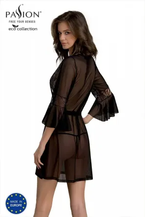 Пеньюар Passion LEAFA PEIGNOIR black XXL/XXXL - ECO Passion Львов