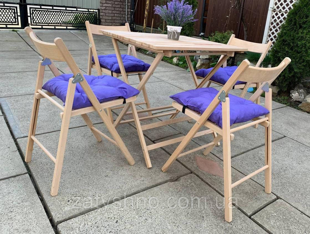 Дерев'яні букові меблі для вулиці з накидками Київ - фото 3