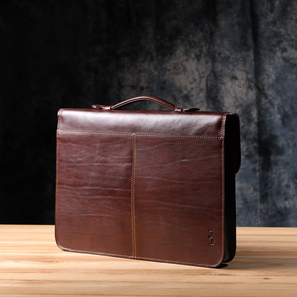 Чоловічий портфель з натуральної шкіри Tony Perotti 20896_1 (8091 moro) Коричневий Київ - фото 10