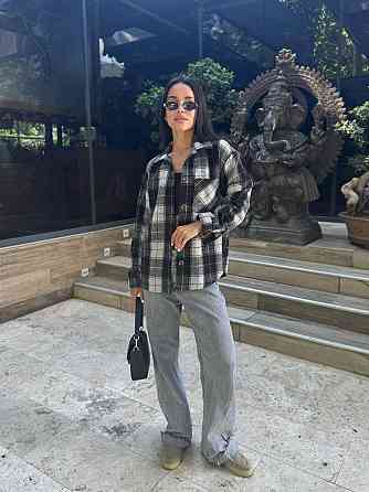 Женская рубашка с накладным карманом из турецкой байки, черный, 42-44 Лубны