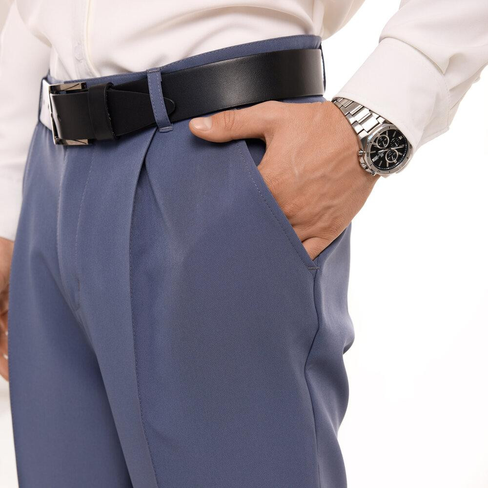 Антрацит темно-серые мужские брюки смарт-кэжуал со стрелками Pobedov Legend Киев - изображение 6