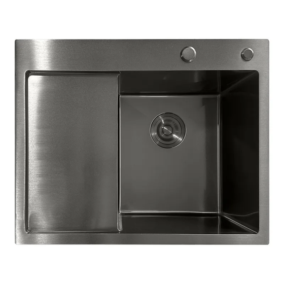 Кухонна мийка з нержавіючої сталі Mixxus MH6350R Nano-Black графіт 3.0/0.8 Харків