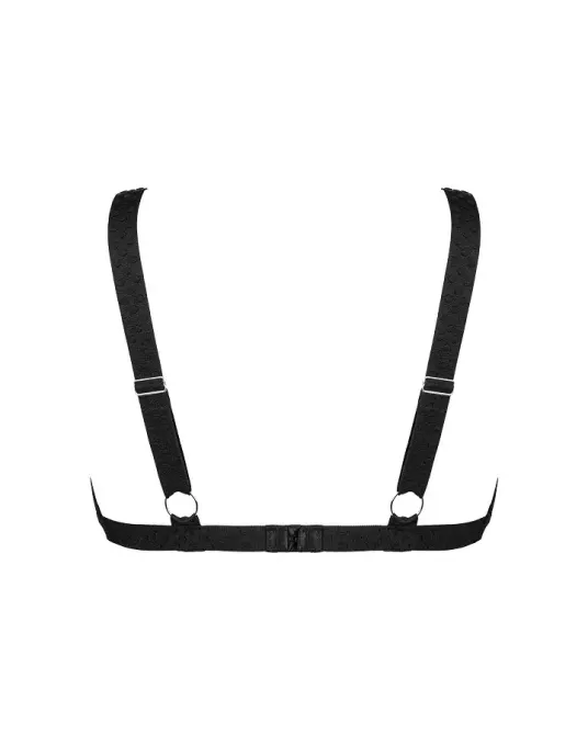 Мереживний бюстгальтер із трикутною чашкою Obsessive Estiqua bra XS/S, чорний, широкі лямки Львів - фото 4