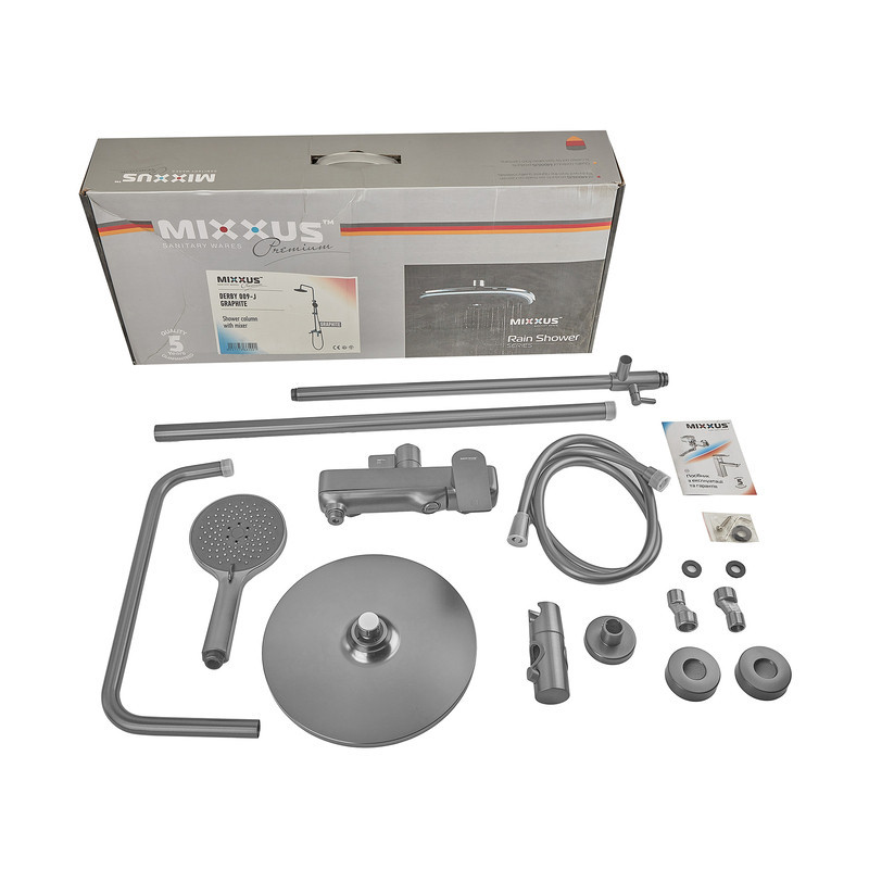 Душова колона Mixxus Premium DERBY 009-J GRAPHITE зі змішувачем (MI6610) Київ - фото 3