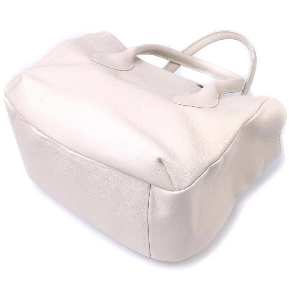 Ділова жіноча сумка з двома ручками з натуральної шкіри Shvigel 22830 Бежева Київ - фото 7