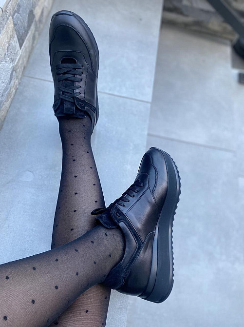 EMELI Кросівки жіночі EMELI 701/1 чорні (весна-осінь, шкіра+замша натуральна) (4122) 40 Коломия - фото 1