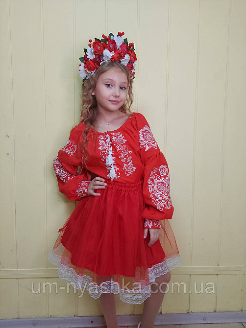 Дитяча вишиванка червона Троянда на червоному Кривий Ріг - фото 16