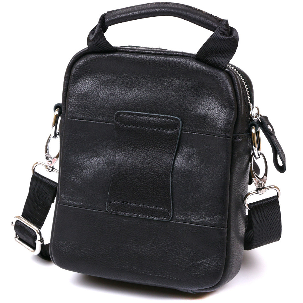 Компактна чоловіча сумка з натуральної шкіри Чорний (Vintage) Київ - фото 6