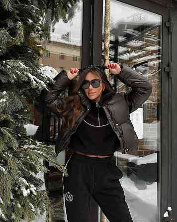 Жіночий теплий прогулянковий костюм-двійка з кантом тринитка на флісі Чорний, 42/44 Одеса