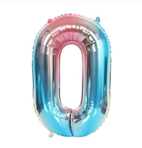 Шарик цифра 0 фольгированная 32 дюйма разноцветный Киев - изображение 1