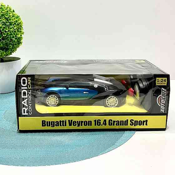 Машинка bugatti veyron на радіокеруванні Автосвіт масштаб 1:18 Чорна з блакитним (AR-2319) Чернігів