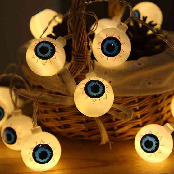 Гирлянда на Хэллоуин Глаза 150 см 10 led 4 см теплый белый Киев