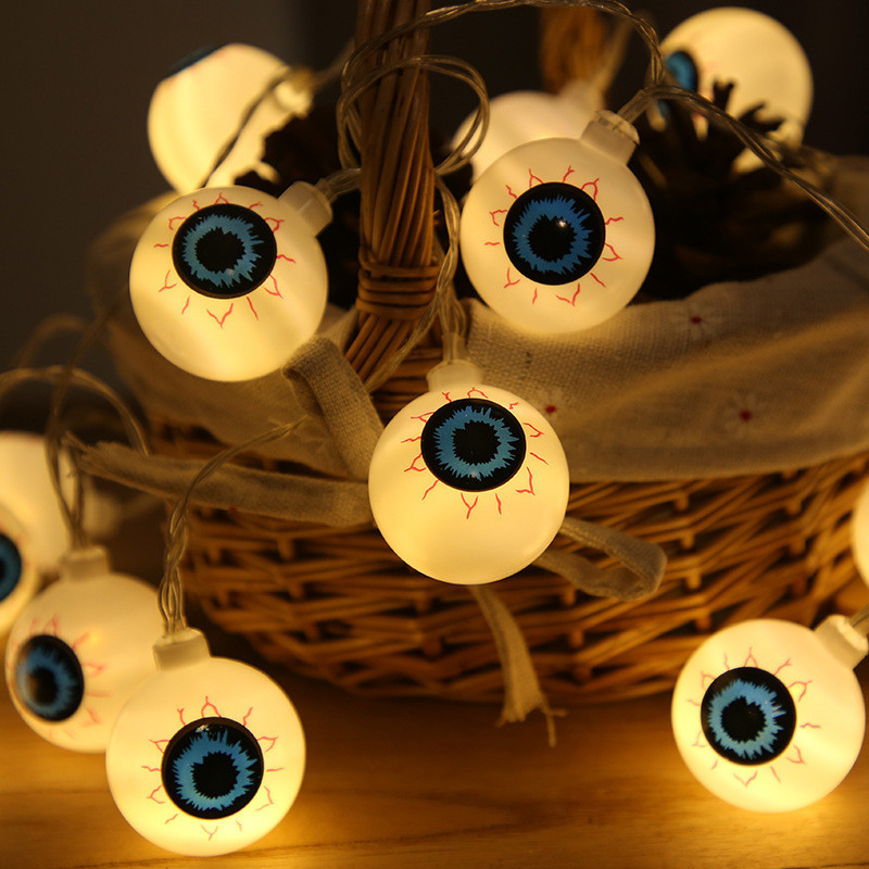 Гирлянда на Хэллоуин Глаза 150 см 10 led 4 см теплый белый Киев - изображение 1