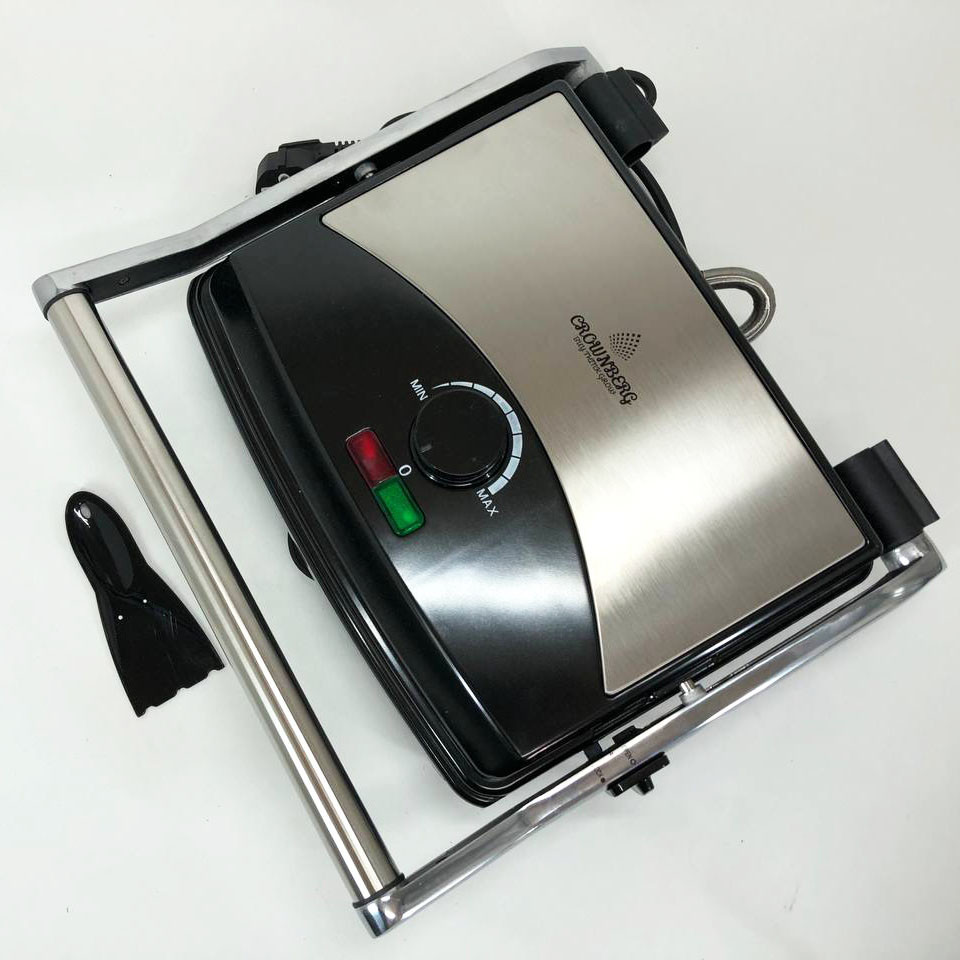 Гриль прижимной Crownberg CB-1067, Электрический контактный гриль для дома с терморегулятором 2000Вт AX-93 Львов - изображение 2