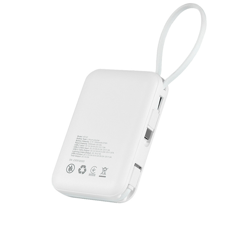 Повербанк (Power Bank) Brevia 10000mAh 22.5W Type-C+Lightning Cable, Li-Pol, LCD белый Львов - изображение 3