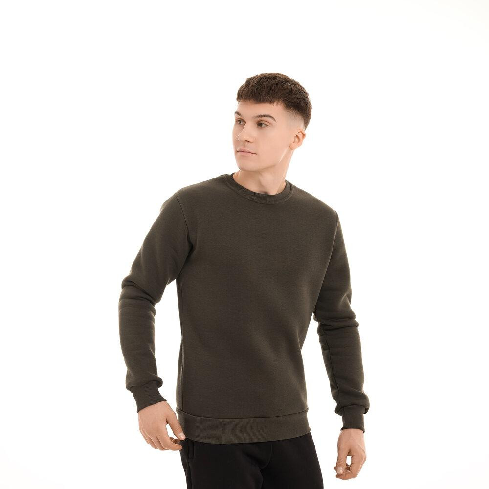 Світшот чоловічий однотонний хакі Pobedov 007 ЗИМА Київ - фото 7