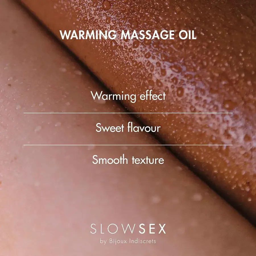 Розігрівальна їстівна масажна олія Bijoux Indiscrets Slow Sex Warming massage oil Львів - фото 4