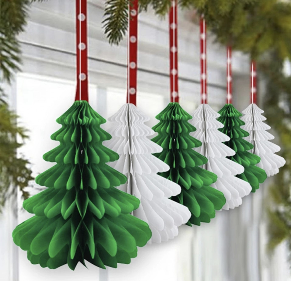 Новорічна гірлянда соти "Ялинка" - 1шт., довжина 27см, діаметр внизу 21см Київ - фото 3