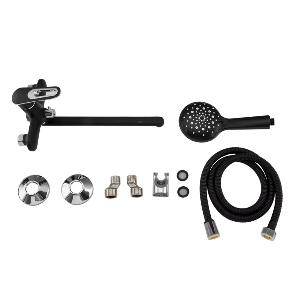 Змішувач для ванни з душовим гарнітуром Frap F2249-6 чорний/хром Київ - фото 7